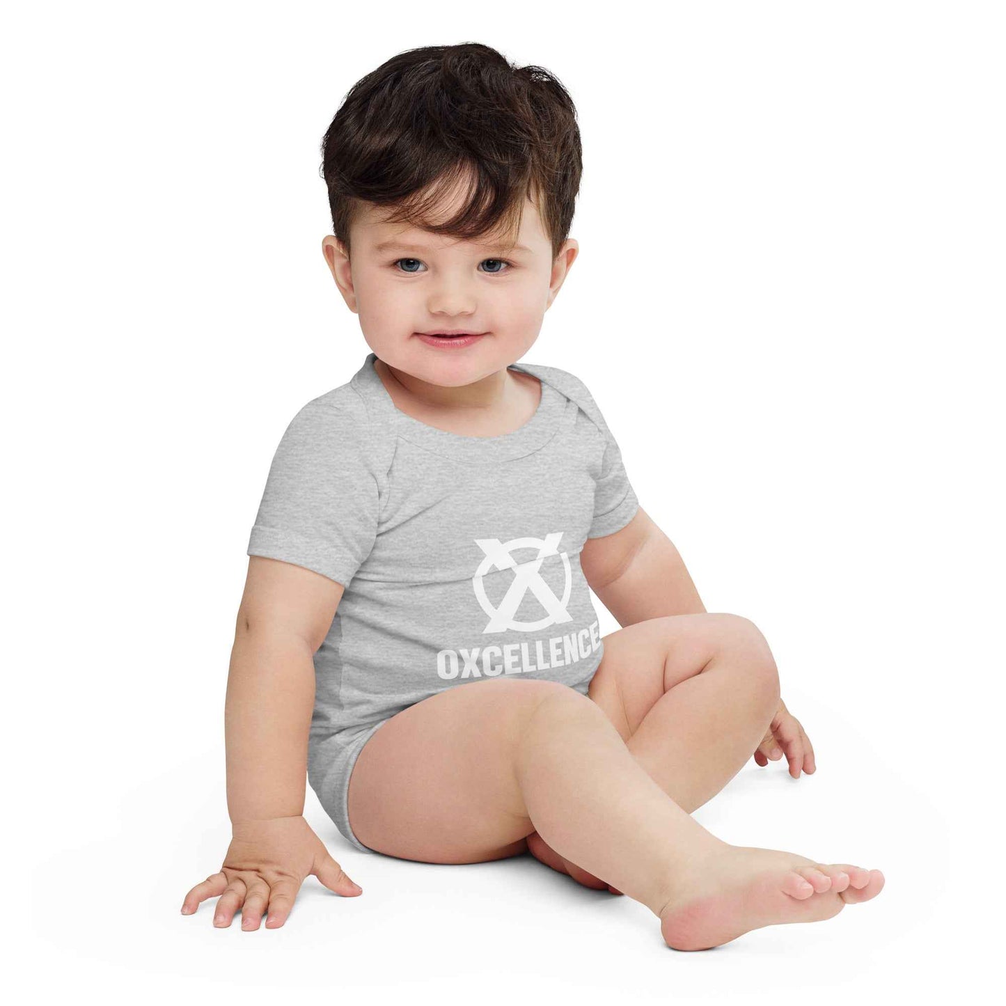 Combinaison bébé à manches courtes | Logo blanc - Oxcellence Official