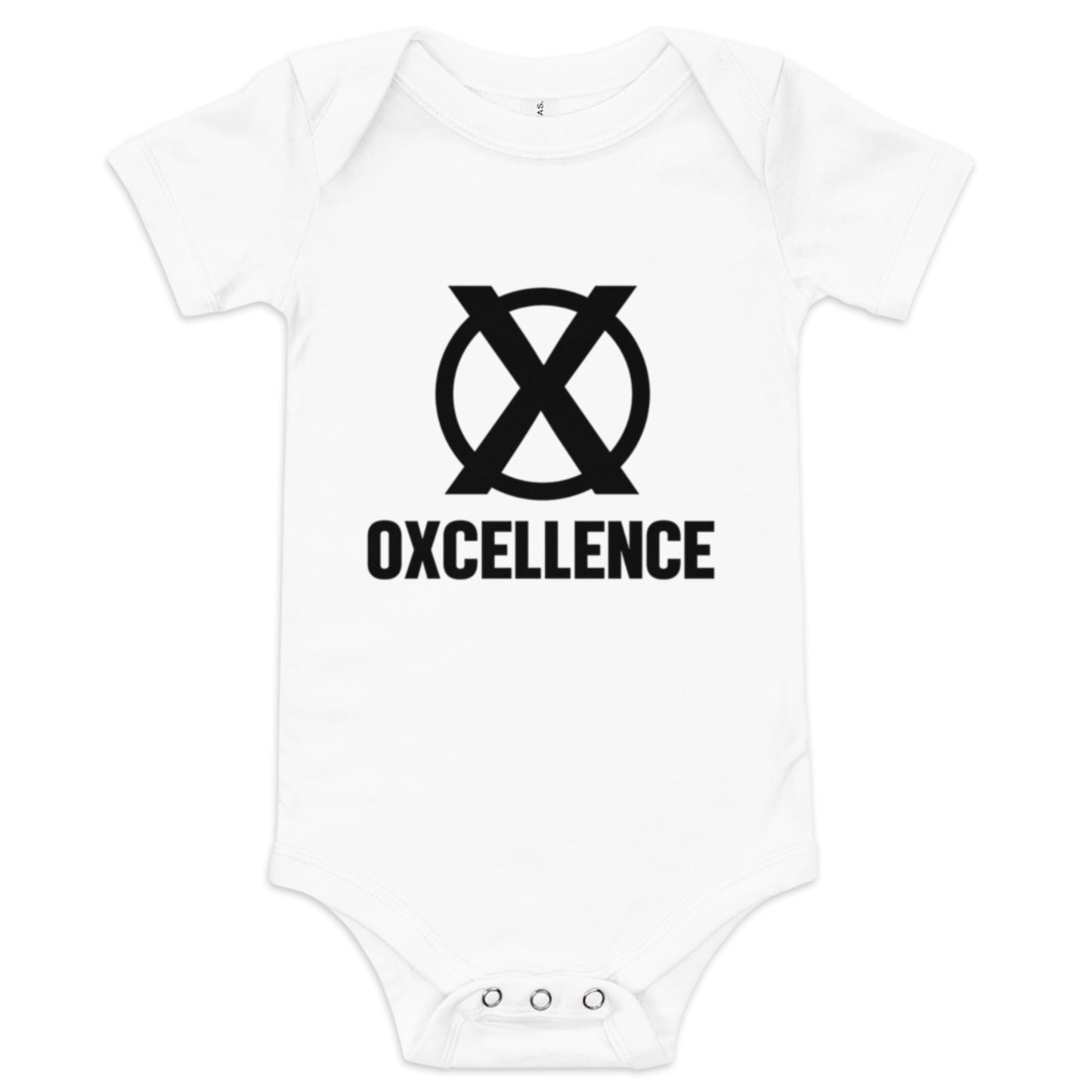 Combinaison bébé à manches courtes | Logo noir - Oxcellence Official