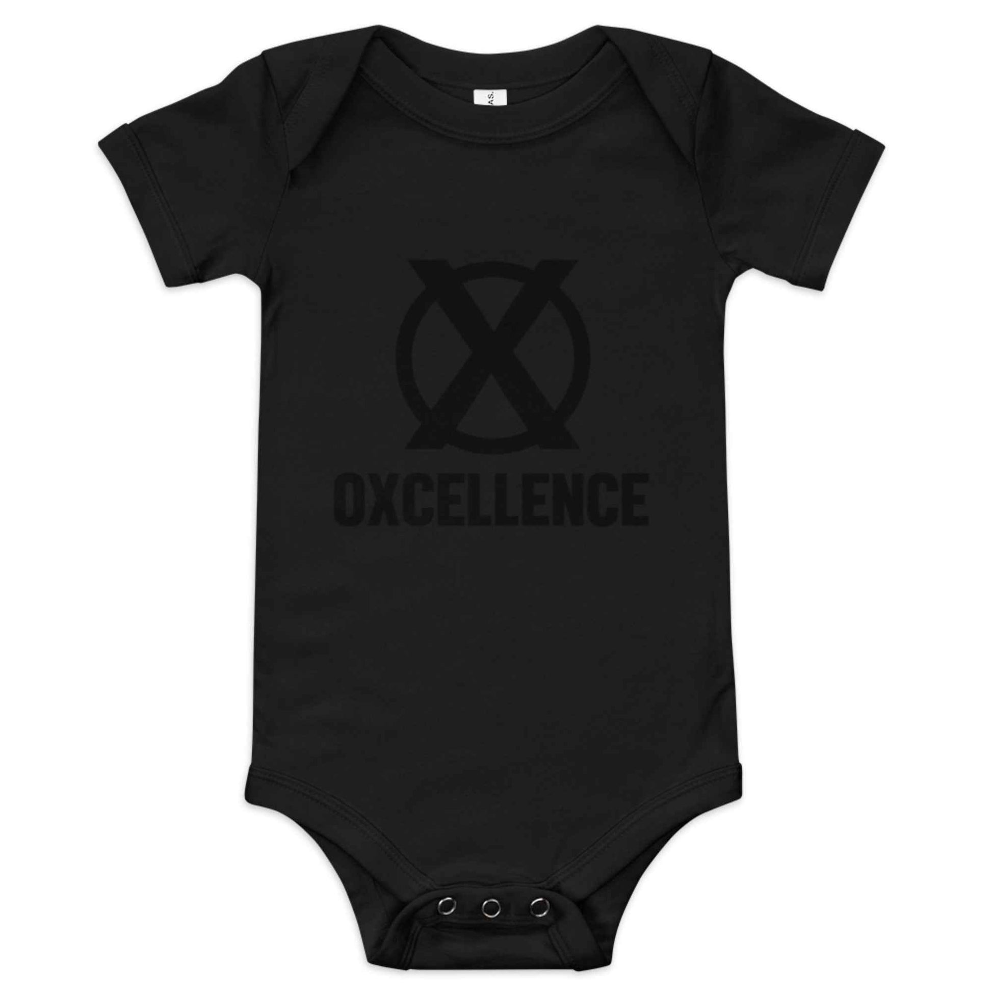 Combinaison bébé à manches courtes | Logo noir - Oxcellence Official