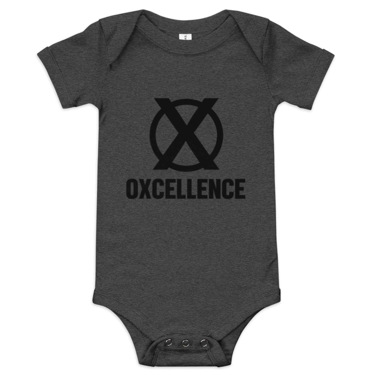 Combinaison bébé à manches courtes | Logo noir - Oxcellence Official