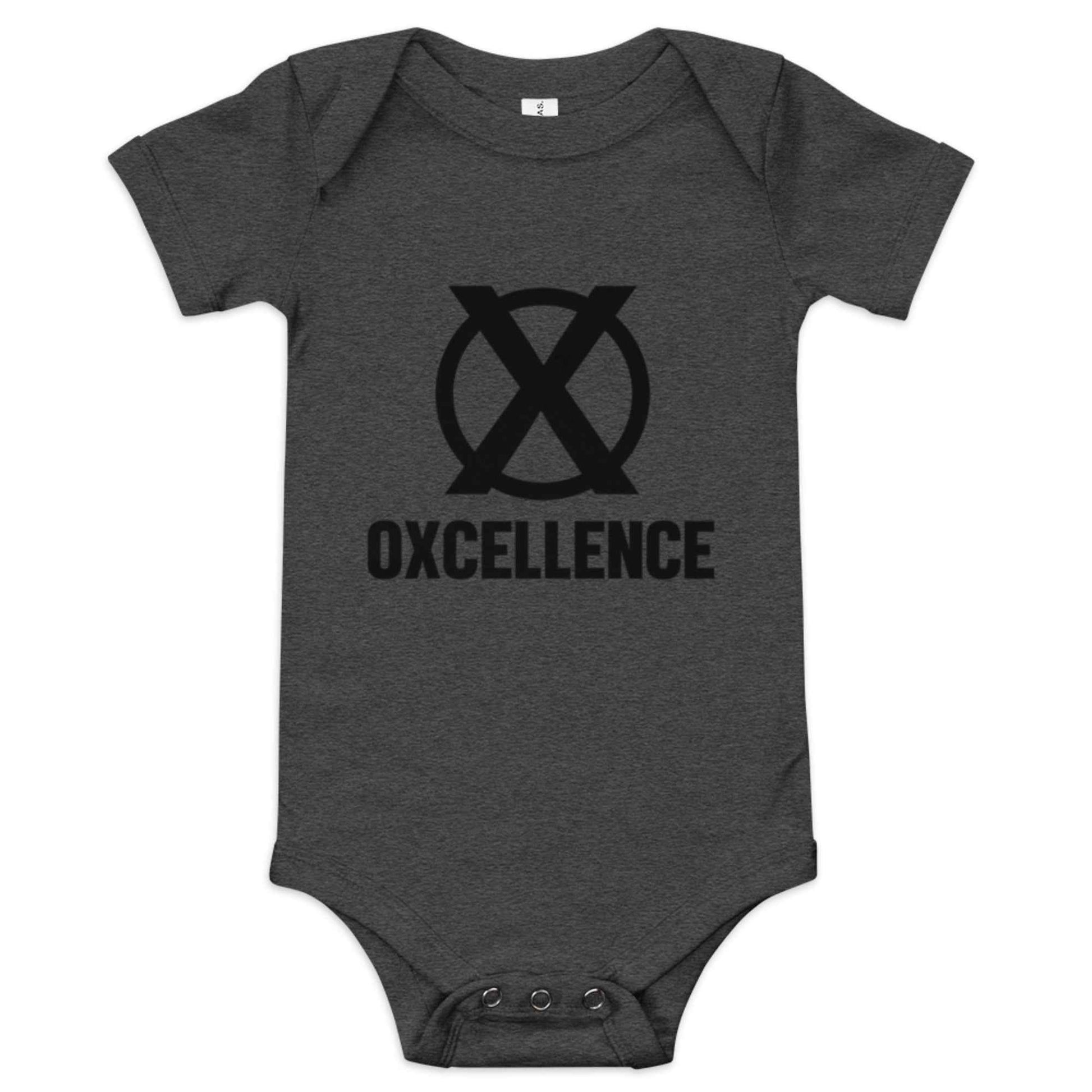 Combinaison bébé à manches courtes | Logo noir - Oxcellence Official