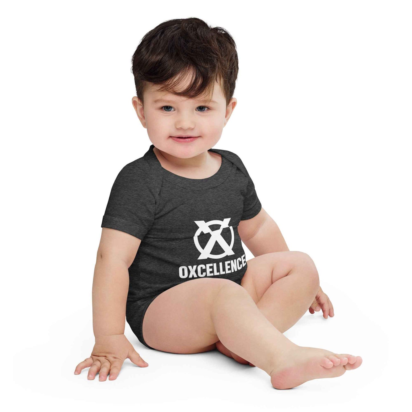 Combinaison bébé à manches courtes | Logo blanc - Oxcellence Official