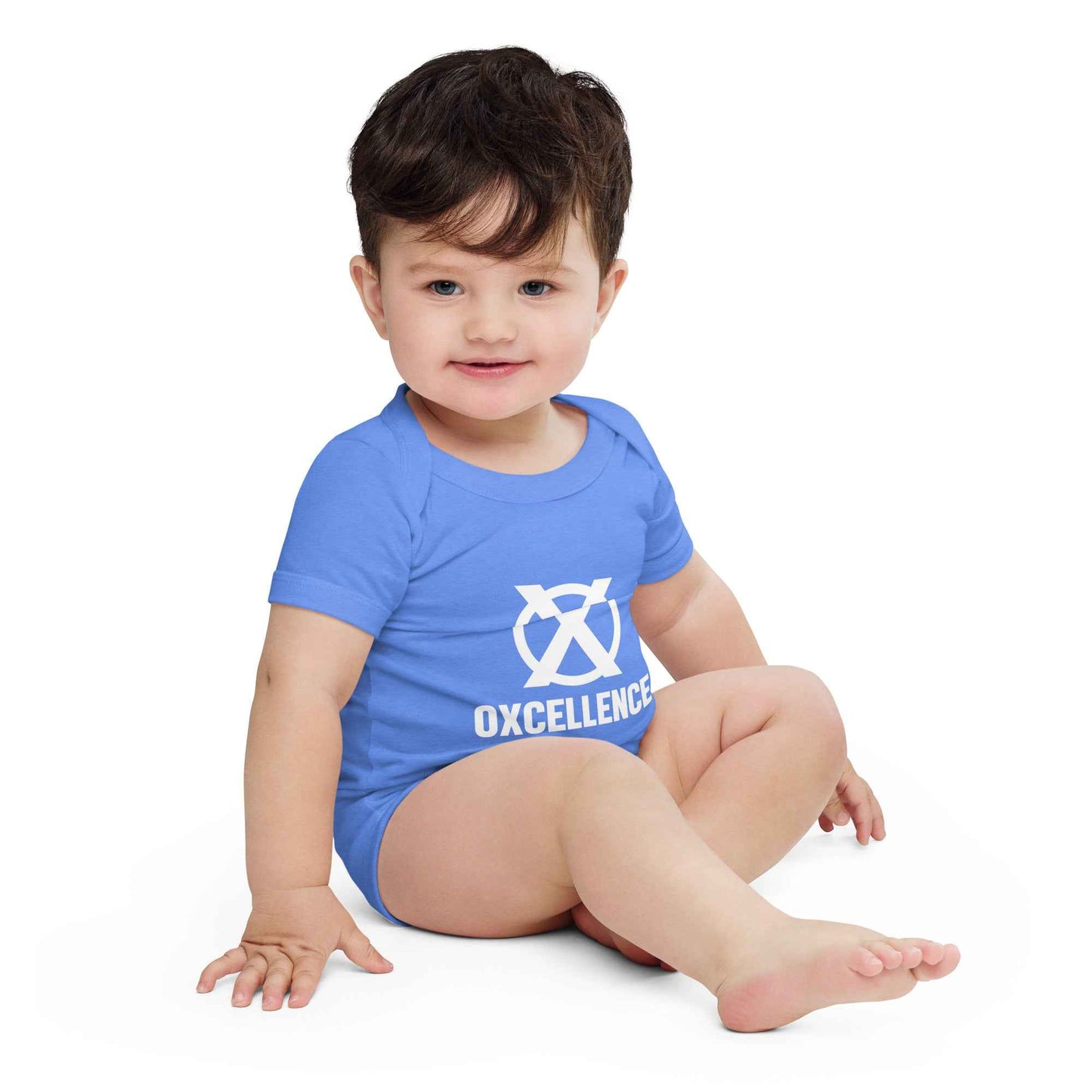 Combinaison bébé à manches courtes | Logo blanc - Oxcellence Official
