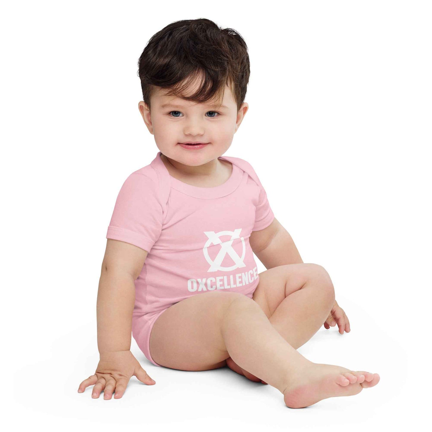 Combinaison bébé à manches courtes | Logo blanc - Oxcellence Official