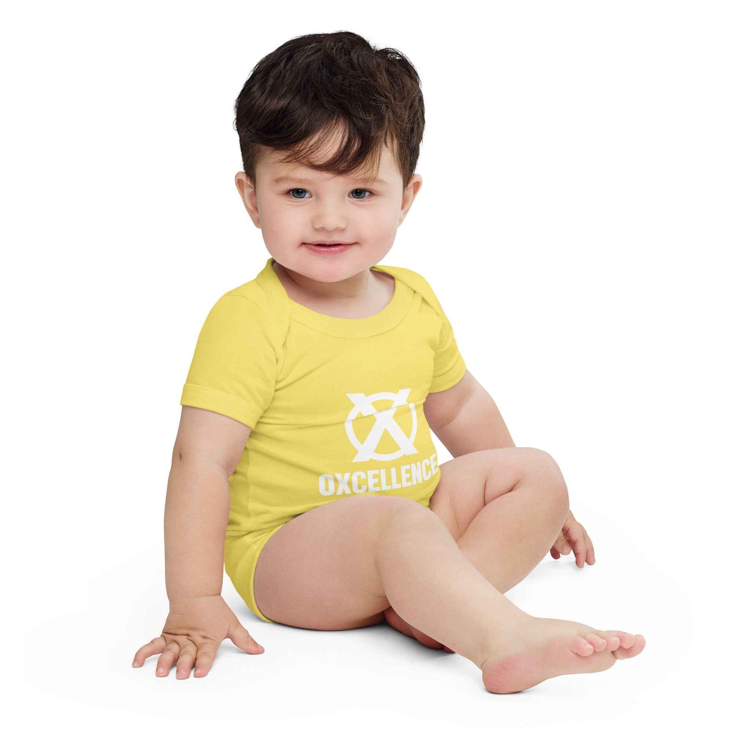 Combinaison bébé à manches courtes | Logo blanc - Oxcellence Official