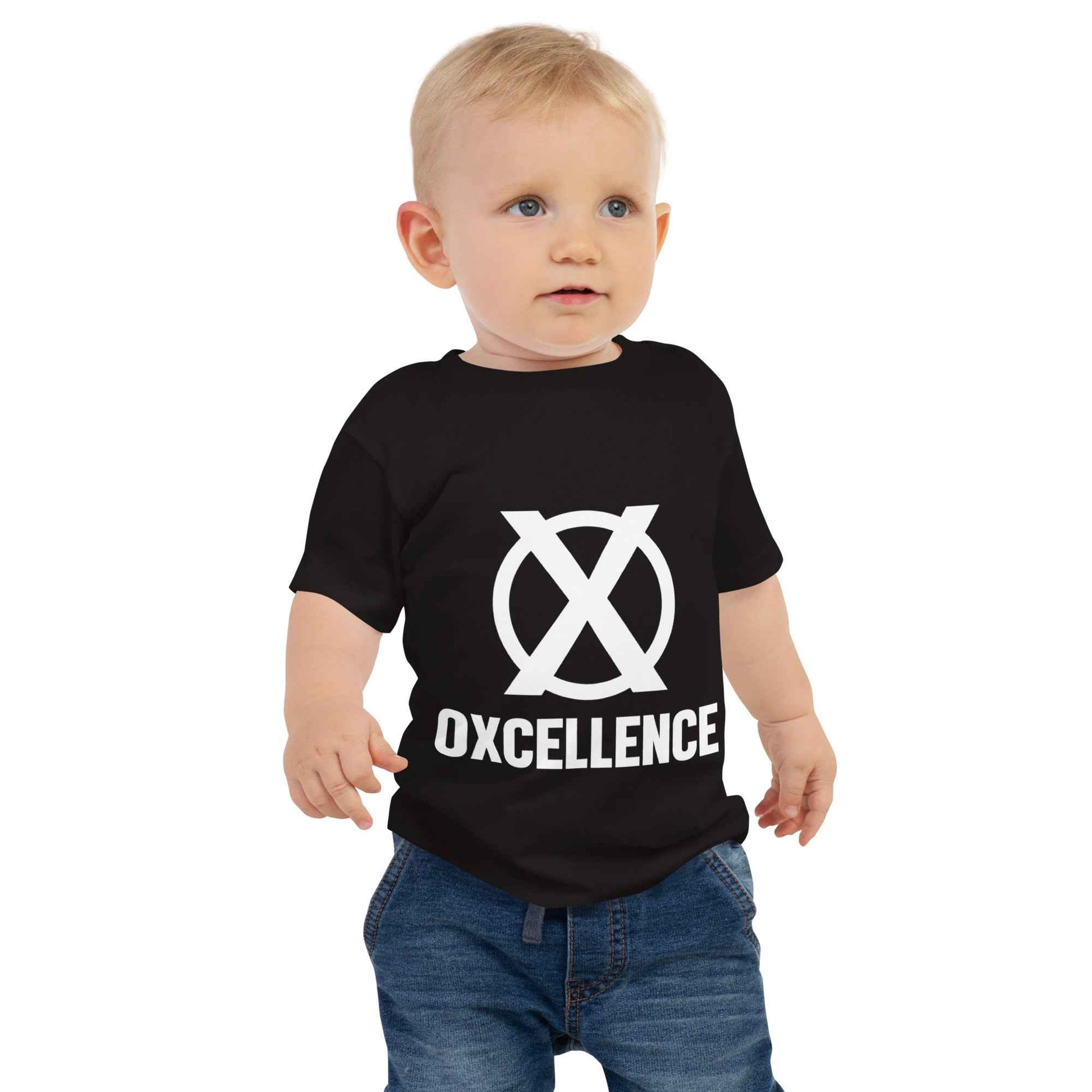 T-shirt à Manches Courtes en Jersey pour Bébé | Logo blanc - Oxcellence Official